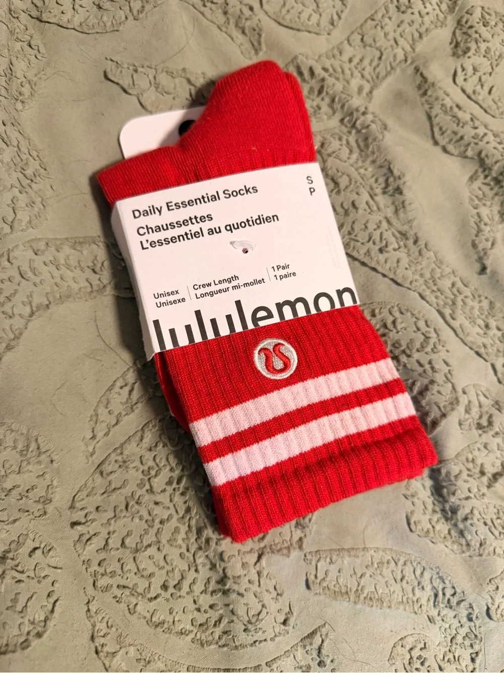 lululemon athletica Red & White Crew Socks